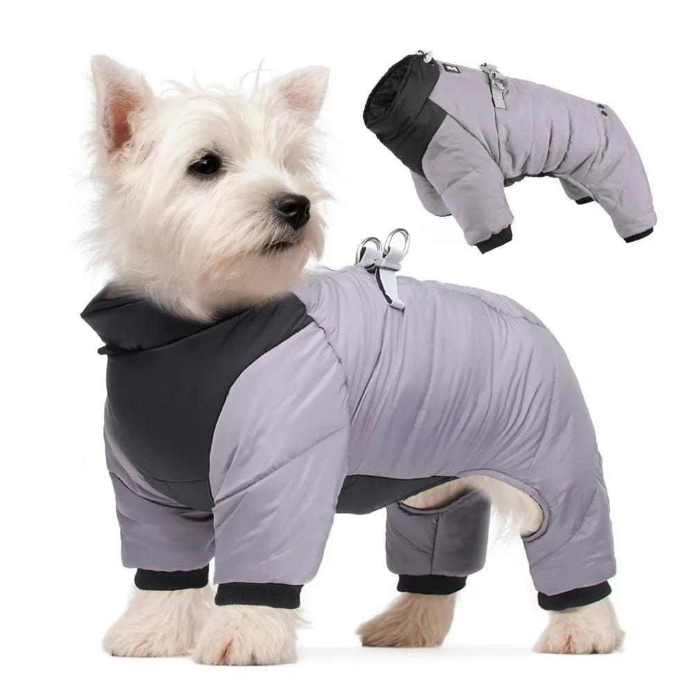 Winter Dog Four Legged Cotton Coat Warm Windproof Reflective Waterproof Thickened Dog Autumn and Winter Clothes